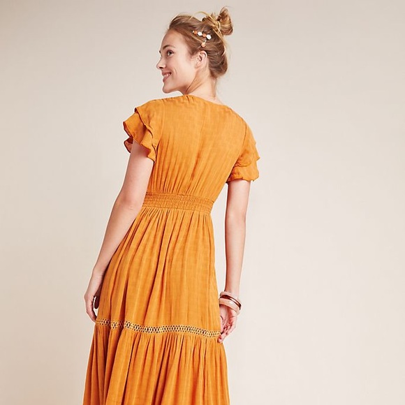 ANTHROPOLOGIE Sunshine Embroidered Maxi Dress US 2 - Picture 2 of 4